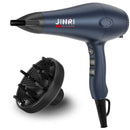 Professional Ceramic Tourmaline Hair Dryer 1875 Watt Fast Dry Low Noise Lightweight Blow Dryer Pro Powerful Salon Ionic Dryers with Diffuser and Concentrator Nozzle Attachments JINRI