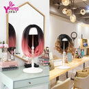 Youngther Wig Stand Adjustable Height Hat Display Portable Folding Wig Head Holders Plastic Wig Stand for Styling Wig Hair Drying Display (White) Youngther Store