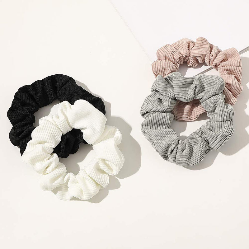 Scrunchies Hair Ties Cotton Scrunchy for Girls Women Thick Hair Cute Hairties Scrunchy For Thick Curl Hair No Crease Hair Accessories Soft Ropes Ponytail Holder No Hurt Your Hair Ivyu