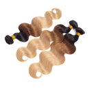12A Ombre Brazilian Virgin Body Wave Hair 3 Bundles (T1B/30/27,16" 16" 16") Ombre Virgin Brazilian Remy Human Hair Weave Bundles 100% Unprocessed Virgin Remy Hair Bundles 3 Tone Ombre Hair Weft ROYAL IMPRESSION