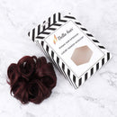Bella Hair 100% Human Hair Scrunchies Messy Bun Hair Piece for Women Wavy Curly Up-Do Chignon Extension (#99J Red Wine/#118 Burgundy)