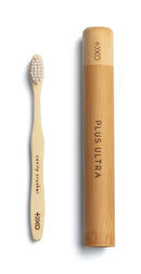 PLUS ULTRA Case Bundle | 1 Kids Size Toothbrush & 1 Kid's Bamboo Travel Case Plus Ultra