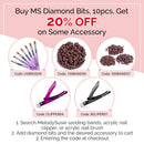 MelodySusie 10Pcs Diamond Nail Drill Bit Set, 3/32'' (2.35mm) Professional Cuticle Nail Drill Bits Kit for Acrylic Gel Nails, Efile Manicure Pedicure Shapen Remove Tools, Home Salon Use(Silver) MelodySusie