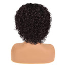 MISSJAY Curly Wigs for Black Women, Brazilian Human Hair Wigs Water Wave None Lace Front Wigs Short Curly Bob Wigs Human Hair(8 Inch, 1B) MISSJAY