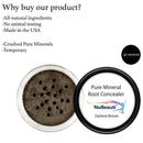 Root Concealer Touch Up Powder | All-Natural Crushed Minerals Without Brush | Fast and Easy Total Gray Hair Cover up For Black | Brown | Auburn and Blonde Hair .30 ounce (Without Brush, Darkest Brown) NuBeauti