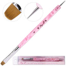 Ivy-L Premium 2 Way French Gel Acrylic Nail Art Kolinsky Brush with Dotting Tool for Professional Manicure Cuticle Clean up Nail Art Design (Size 10, Pink Marble) Ivy L