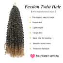 Passion Twist Bohemian Hair for Water Wave Braid Hair 18inch Ombre Long Bohemian Braids for Water Wave Crochet Braids Twist Synthetic Hair Extensions 7Packs Crochet Passion Twist Hair for Black Women Beauty Queen Store