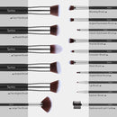 Syntus Makeup Brush Set 16 Makeup Brushes & 4 Blender Sponges & 1 Cleaning Pad Premium Synthetic Foundation Powder Kabuki Blush Concealer Eye Shadow Makeup Brush Kit, Black Silver Syntus Store
