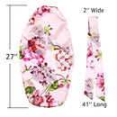 Sent Hair Extra Long Satin Bonnet Sleep Cap for Women Double Layer Silky Hair Bonnet for Braids,Curly,Long Hair- Soft Elastic Band,Pink Floral sent hair
