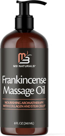 Frankincense Essential Massage Oil for Scars, Stretch Marks & Fine Lines, Firming, Hydrating, Smoothing & Calming Formula with Collagen, Stem Cells, Lavender & Grapefruit, 8 fl oz, by M3 Naturals Infinity Warehouse