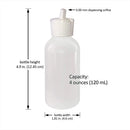 510 Central 4 Ounce Flip Top Pour Spout Squeeze Bottles - Boston Round with Dispensing Caps - LDPE Plastic - Made in USA - 120mL (4oz, 6 Pack) 510 Central