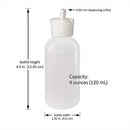 510 Central 4 Ounce Flip Top Pour Spout Squeeze Bottles - Boston Round with Dispensing Caps - LDPE Plastic - Made in USA - 120mL (4oz, 12 Pack) 510 Central