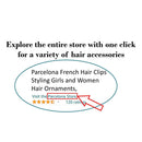Parcelona French Classic Shaded Tortoise Shell Brown 3" Covered Spring Celluloid Made in France Jaw Claw Hair Clip Clutcher Clamp for Women and Girls Parcelona Store