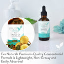 Organic Marula Oil for Face and Hair, 100% Virgin Moisturizing Beauty Oil - Cold Pressed, Natural Anti-Aging Formula - Non-greasy, Unrefined, Rich in Omegas & Antioxidants - 2oz. Eva Naturals