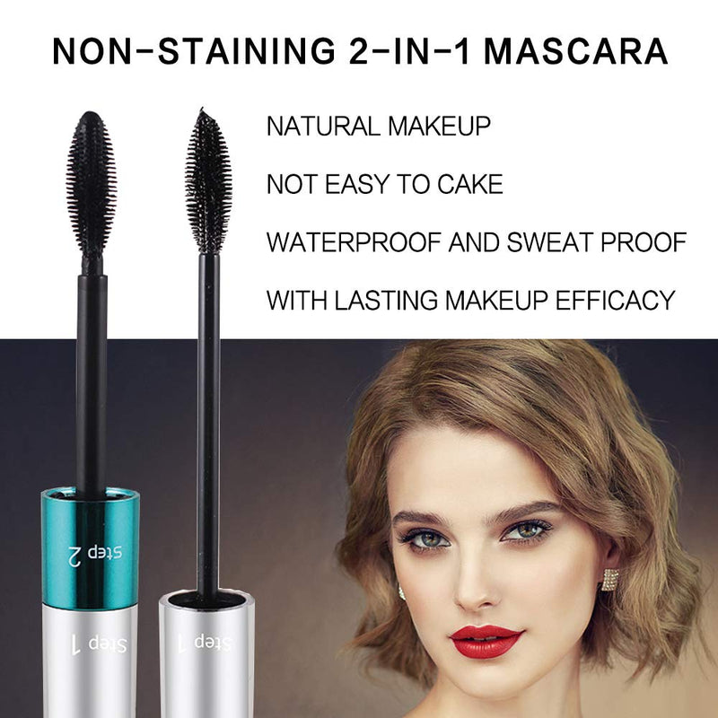 NaSeny 4D Silk Fiber Lash Mascara - 2 in 1 Thrive Liquid Lash Extension Mascara Waterproof Black Mascara Christmas gifts for women NaSeny