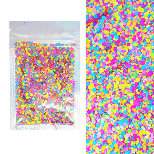 Chunky Circle - Rainbow Matte - Cosmetic Grade Chunky Glitter - Multi-Size Circle Shape - Festival Rave Makeup Face Body Nails Resin Arts & Crafts - Solvent Resistant Electric Bliss Beauty