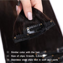 20 inch Rooted Clip in Remy Human Hair Extensions Ombre Black Brown for Women Seamless Light Balayage Clip on Real Hair Skin Weft Clip ins Highlighted 8pcs Hairpiece Short Straight Full Head Hair Weft Benehair