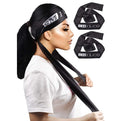 2 PCS Black Satin Edge Laying Scarf Wrap for Hair Wig Wrap Grip Band 58 X 3 Inches for Women Lace Frontal Wigs Makeup Facial Sport Yoga (black) Bevisun