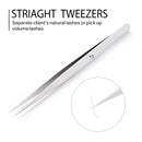 SRCKFIZ Eyelash Extension Tweezers Set Lash tweezers for Volume & Individual Eyelash Extensions Precision Stainless Steel Tweezers, Straight Pointed Dolphin Curved Tip Tweezers Lash Extension Supplies SRCKFIZ Store