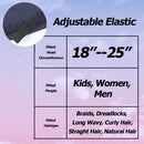 3 Size Satin Lined Sleep Caps for Braids,Dreadlocks Natural Curly Hair Adjustable Winitas Store