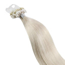 Ugeat Micro Beads Hair Extensions 16" Microloop Remy Human Hair Extensions