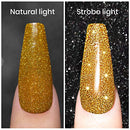 Glitter Gel Nail Polish, Gold Diamond Gelpolish Spark Shiny Nail Art Soak Off U V L E D Lacquer Gel Nail Starter Manicure Salon DIY at Home RAR82 Infinity Warehouse