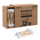 Bamboo Cotton Swabs 200ct | Wooden Cotton Swab | Double Tipped Ear Sticks | Recyclable & Biodegradable cotton buds for Ears | Plastic Free Makeup Swab Coralov-E.X.T