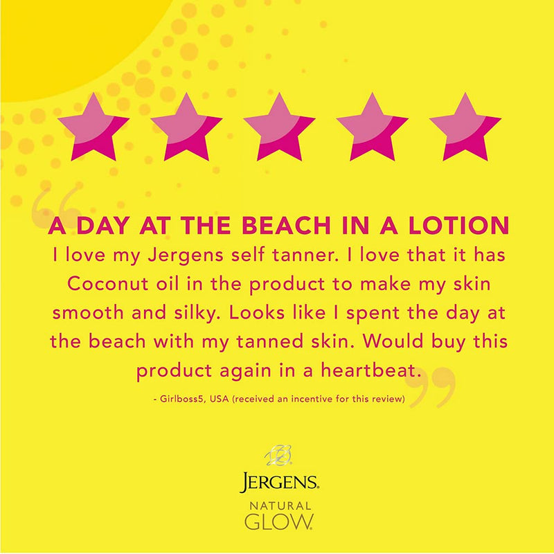 Jergens Natural Glow Self Tanner Face Moisturizer, Medium to Deep Skin Tone, SPF 20 Sunless Tanning, Daily Facial Sunscreen, Oil Free, Broad Spectrum Protection, 2 oz, Pack of 2 (Packaging May Vary) Jergens