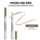 L'Oreal Paris Micro Ink Pen by Brow Stylist, Longwear Brow Tint, Hair-Like Effect, Up to 48HR Wear, Precision Comb Tip, Blonde, 0.033 fl; oz. L'Oreal Paris