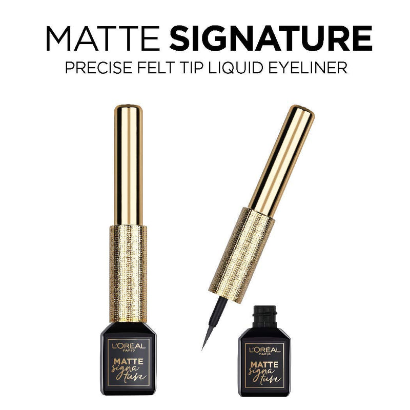L'Oreal Paris Makeup Matte Signature Liquid Dip Eyeliner, Waterproof, Precise and Easy Application, All Day Wear, Vivid Matte Finish, Greige, 0.07 fl; Oz. L'Oreal Paris