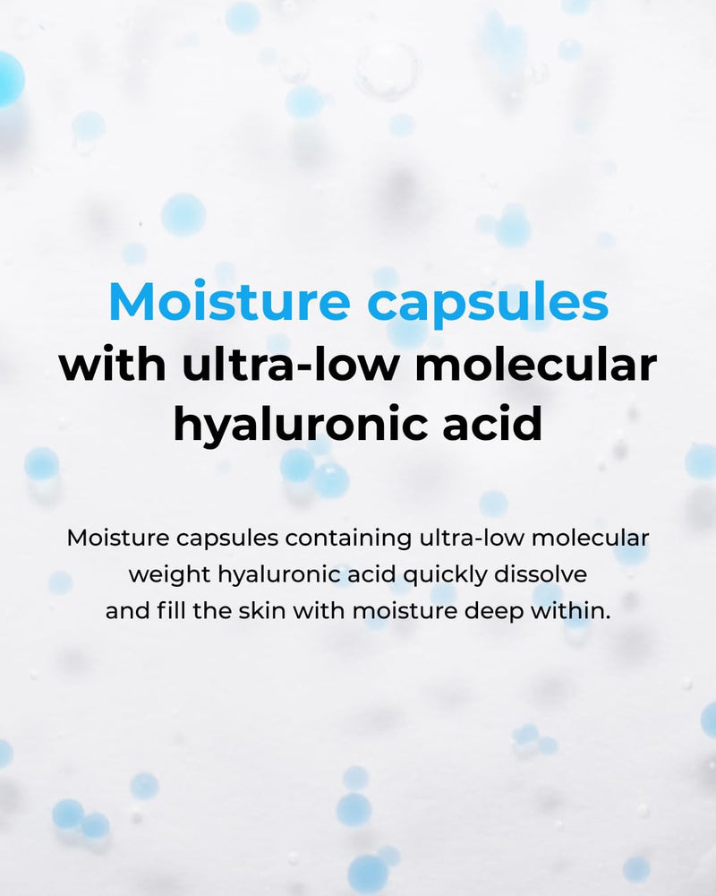 BOM Hyaluronic Acid Moisturizing Serum 1.69 fl oz, Lightweight Vegan Facial Serum with Moisture Capsules and Vitamins, Deep 20 Layer Hydration, Face Plumping, Hypoallergenic, Dry Skin Korean Skincare Infinity Warehouse