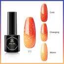 Color Changing Gel Nail Polish Set MEFA, Valentine's Day Gift Pink Blue Orange Purple Temperature Changing with Glitter 6 Colors Ombre Nail Art, Soak Off Long Lasting Manicure Starter Kit 5ml MEFA