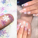 12 Colors Christmas Nail Art Glitters Snowflakes Nail Sequins 3D Nail Art Decals Holographic Laser Nail Flakes Stickers Acrylic Nails Design Glitter Xmas Nail Art Supplies Decorations KANGM
