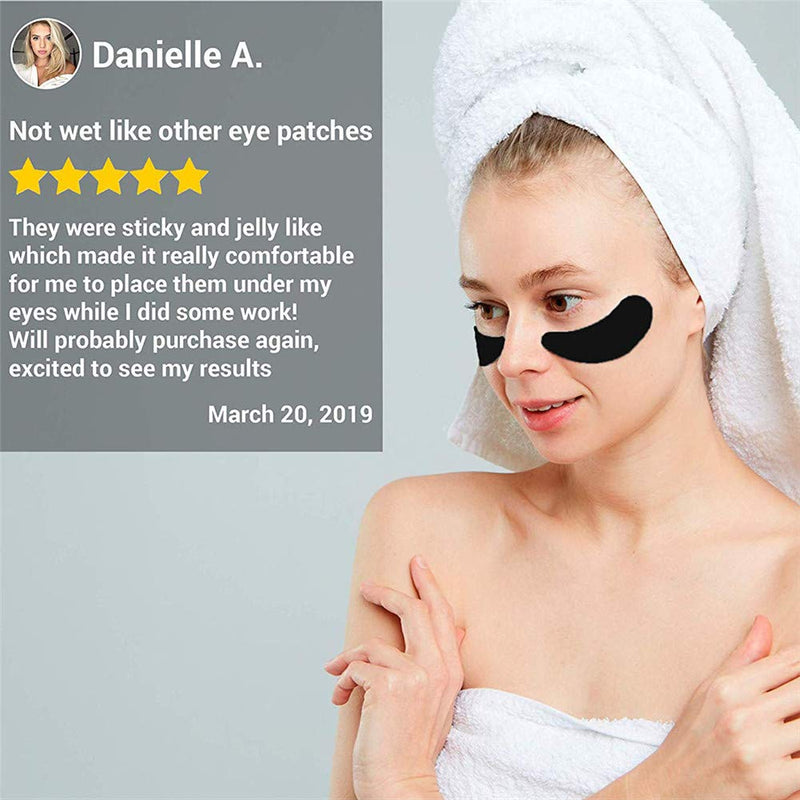 Adofect 30 Pairs Black Collagen Under Eye Mask Anti-Aging Hyaluronic Acid Eye Patches for Moisturizing & Reducing Dark Circles, Luxury Gift for Women and Men, Black Adofect