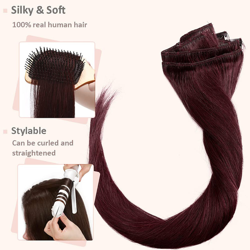 Hairro 100% Real Human Hair Clip in Hair Extensions 24 Inch Long