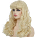 Morvally 50s Vintage Medium Length Blonde Wigs with Bangs | Natural Wavy Synthetic Hair Wig for Women Cosplay Halloween morvally Store