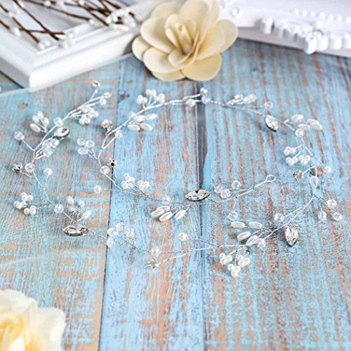 Aukmla Wedding Headbands Headpiece Wedding Hair Accessories for the Bride and Bridesmaid Aukmla