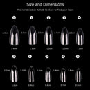 Makartt Stiletto Nail Tips, 500Pcs Almond Full Cover False Nails Clear Press on Nails Acrylic Nail Tips Soak Off Nail Tips Clear Tips for Acrylic Nails with Bag, 10 Sizes Makartt