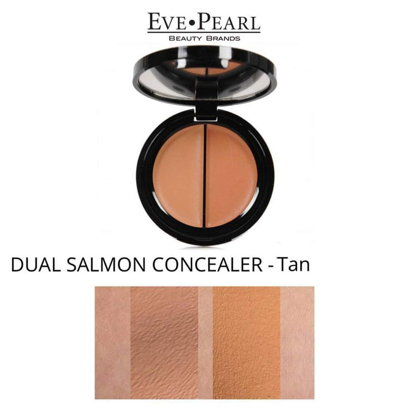 EVE PEARL Dual Salmon Concealer Full Coverage Under Eye Concealer Smooth Skin Treatment Brighten Makeup Hydrate Skincare (Tan) EVE PEARL