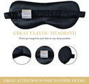 ZIMASILK 100% 22 Momme Pure Mulberry Silk Sleep Mask,Filled with 100% Mulberry Silk,Silk Wrapping Strap- Super Soft & Comfortable Sleep Eye Mask for Sleeping (Black) ZIMASILK