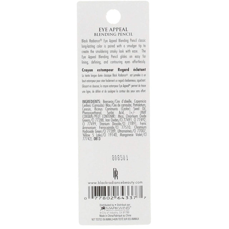 Black Radiance Eye Appeal Blending Pencil, Kohl Black, 0.033 Ounce Black Radiance