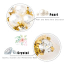 Asooll Bride Wedding Hair Pin Flower Bridal Head Clip Rhinestone Crystal Headpiece for Women and Girls(Pack of 5)(Gold) Asooll