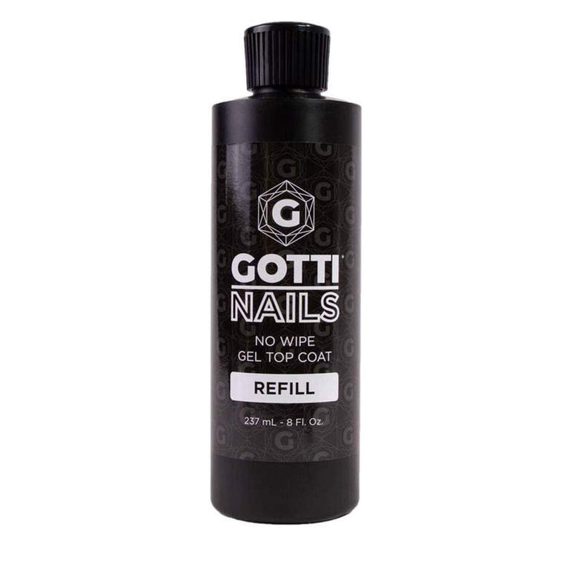 Gotti Nails No Wipe Gel Top Coat REFILL 8oz 237ml. Super Shiny High Gloss Gotti Nails