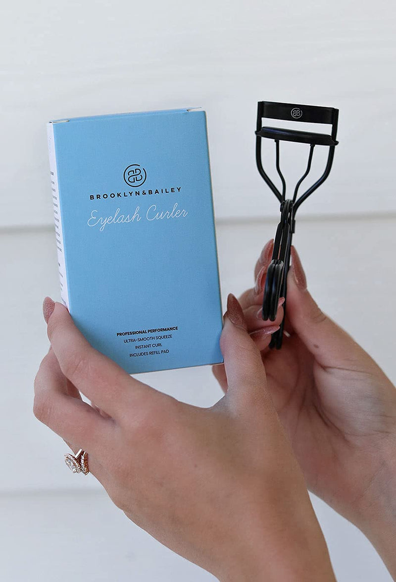 LASH NEXT DOOR Professional Eyelash Curler - Instant Long Lasting Curl, Lifts & Shapes - No Pinching or Creasing. Includes Replacement Pad (in black) LASH NEXT DOOR