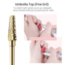 MelodySusie Nail Drill Bits Set, 7pcs Tungsten Carbide Nail Bits for Nail Drill E-file, 3/32 inch Bits Manicure Pedicure Remover Tools for Acrylic Gel Nails, Salon Home Nail Care Supplies, Gold MelodySusie