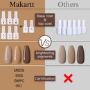 Makartt Gel Nail Polish Kit - 6 Brown Gel Polish Kit Chocolate Gel Nail Kit Glossy Base Coat Top Coat Autumn Winter Nail Polish 8ML Soak Off UV Nail Gel Fall Gel Polish Gift for Women Beauty Gift Sets Makartt
