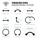 Pierced Owl 18GA EO Gas Sterilized G23 Implant Grade Titanium Bezel Set Crystal Top Nose Screw (Aurora Borealis) Pierced Owl