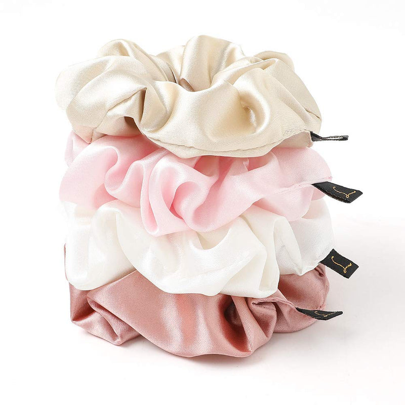 Silk Scrunchies Women Hair Ties - Ivyu Big Scrunchy Hair Bands Elastic Hair Accessories Soft Large Scrunchies For Vsco Girl Women Ivyu