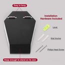 nanayo Makeup Coffin Shelf And Coffin Brush Holder – 3 Shelf Coffin Makeup Holder for Gothic Decor – Free Standing or Wall Hanging Makeup Organizer Spooky Coffin Decor for Bedroom or Bathroom nanayo