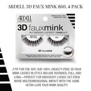 Ardell False Eyelashes 3D Faux Mink 860, 4 pairs Ardell